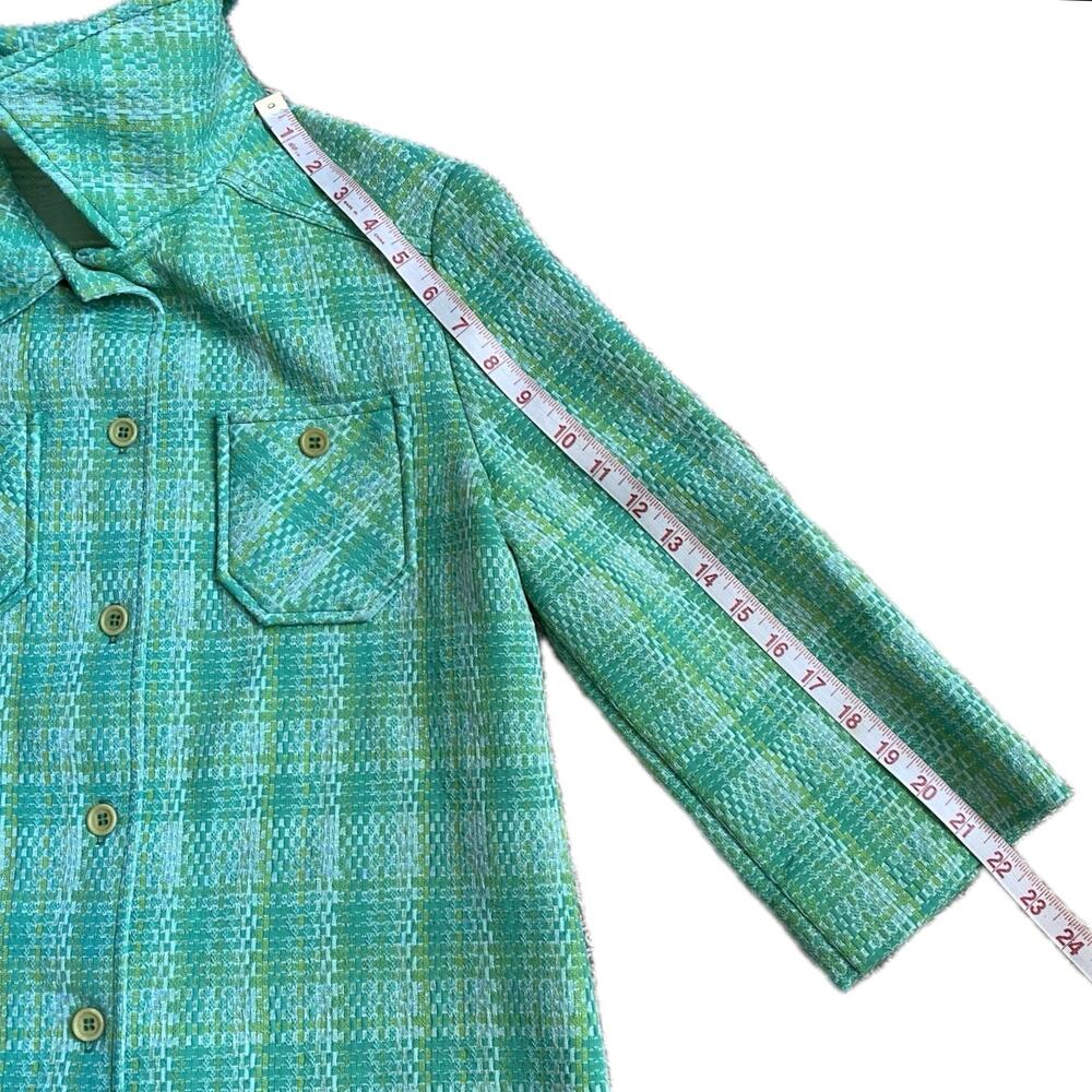 VTG 70s JACK WINTER Plaid Tweed Button Down Shirt Jacket Shacket Womens S / M‎ - Picture 10 of 10